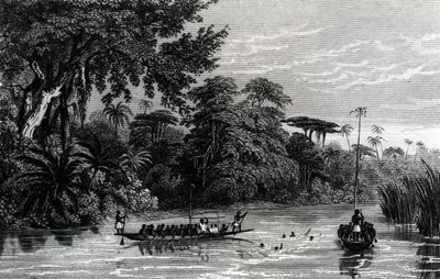 Canoes on the Niger River by English School